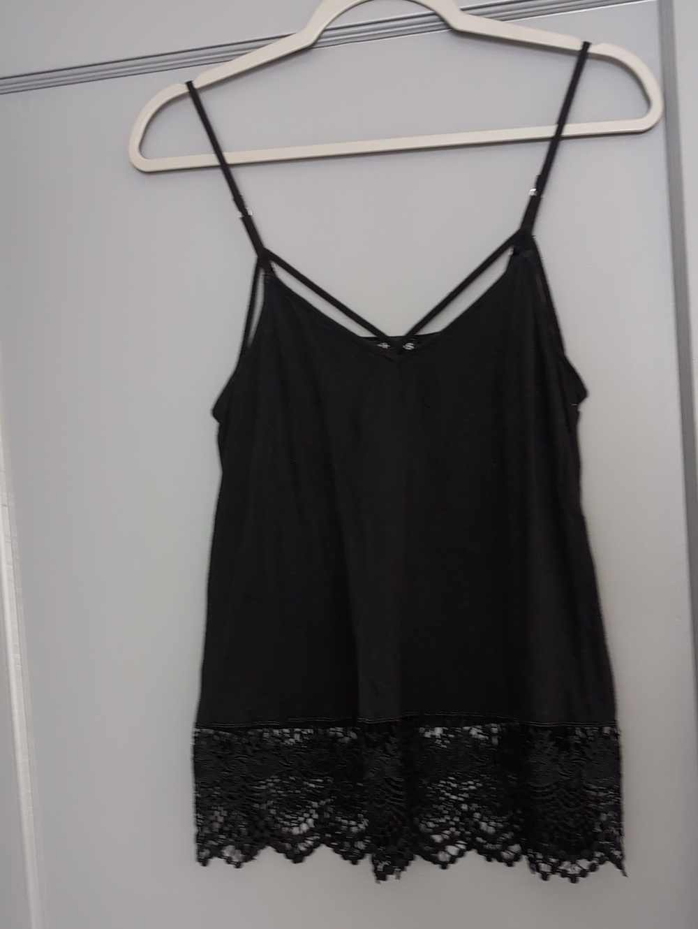 Express Black Lace-Hem Strappy Cami
